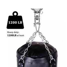 GVKES Stainless Steel 304 Heavy Bag Swing Hanger with 360° Rotation - 1200lb Capacity - Ideal for Punching Bag Ceiling Mount, Hammocks, Yoga, and Porch Swings