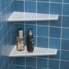 Bernkot Corner Shower Shelf 2PCS, Trapezoid Shaped Bathroom Shelves 12''