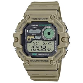 Casio WS1700H-5A Beige Band Unisex Adult Digital Watch, Grey Dial, 52.5 × 48.6 × 15.2 mm