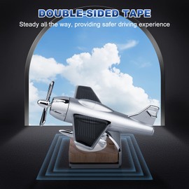 WINOMO Auto Ätherischen Öl Diffusor Solar Flugzeug Auto Diffusor Holzbasis Duft Aromatherapie Diffusor Schreibtisch Ornamente für Auto Büro nach Hause Weihnachten Neujahr Geschenk (Ohne