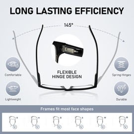 NORPERWIS Reading Glasses 5 Pairs Quality Readers Spring Hinge Glasses for Reading for Men and Women (5pcs - Black/Clear, 1.25)