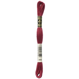 DMC 117-498 Six Stranded Cotton Embroidery Floss, Dark Christmas Red, 8.7-Yard