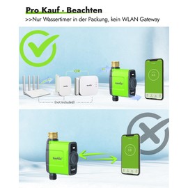 RAINPOINT Irrigation Computer WLAN with Brass Inlet IP65 Irrigation Control for Garden, without Antenna Gateway, Must Be Used with HWG023/HWG040 Gateway (2.4GHz WLAN)