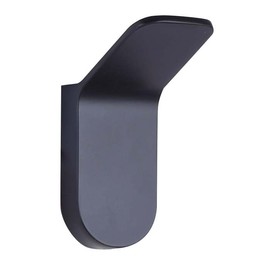 Canarm LYLA MBK Minimalist Robe Hook - Matte Black Aluminum, 1.25" W x 2.75" H, Chic Wall-Mounted Hook for Bathrooms and Bedrooms
