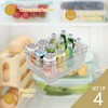 Wakikini Plastic Clear Pantry Storage Basket, Fridge Organizer Bins, 4-Pack