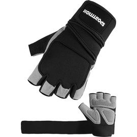 SPORTITION Gym Gloves - Weight Lifting Gloves with Wrist Support|Gym Gloves Men, Fingerless Gloves must have for Gym Accessories with Full Palm Protection gym gloves women/men