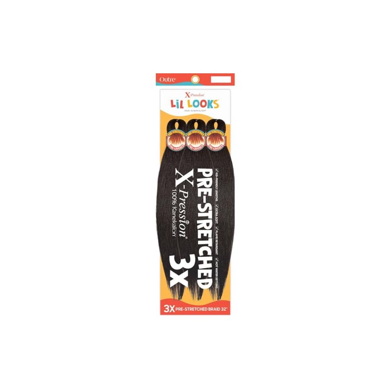 Outre Xpression Lil Looks Pre-Stretched Calming Braid 3X's Braiding Hair