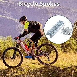 TUCKBOLD Bicycle Spokes Bike Wheel Spokes Silver Tone Nipple 1 Set 13G 123mm Length 45 Steel Galvanized