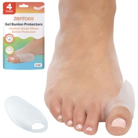 ZenToes Bunion Pads for Women and Men – Gel Cushions for Big Toe Relief, Reusable Bunion Corrector Guards for Blister Prevention and Foot Support, 4 Count