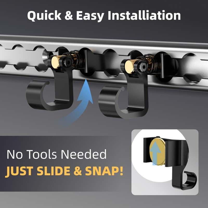 vandrabase 2 Pack L Track Hooks with Single Stud Fitting,