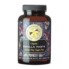 Organic Alcohol free Vanilla Paste - Bourbon, Madagascar, Kosher, Halal, non- GMO, Alcohol-Free, Sugar free, Gluten free, contains fresh vanilla powder (Vanilla Paste 8oz)