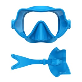 W WSTOO Full Silicone Swimming Goggles with Nose Cover,Panoramic View Antiglare Tempered Glass Snorkel Mask Anti-Fog&Leak for Swim Snorkeling Scuba Diving