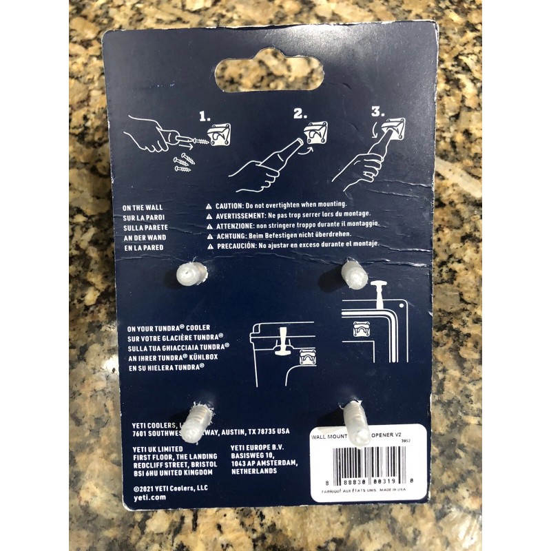 YETI Wall or Cooler Mounted Bottle Opener Stainless Steel (New)