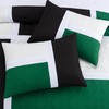 Chezmoi Collection Upland 7-Piece Quilted Patchwork Comforter Set, Green/Black/Cream White,