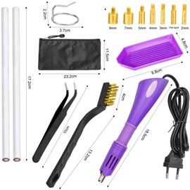 BLUESEABUY Hotfix Applicator, Rhinestone Applicator Tool, Hotfix Rhinestone Applicator Set with 7 Applicator Tips & Hotfix Rhinestones for Textiles Fabric Craft