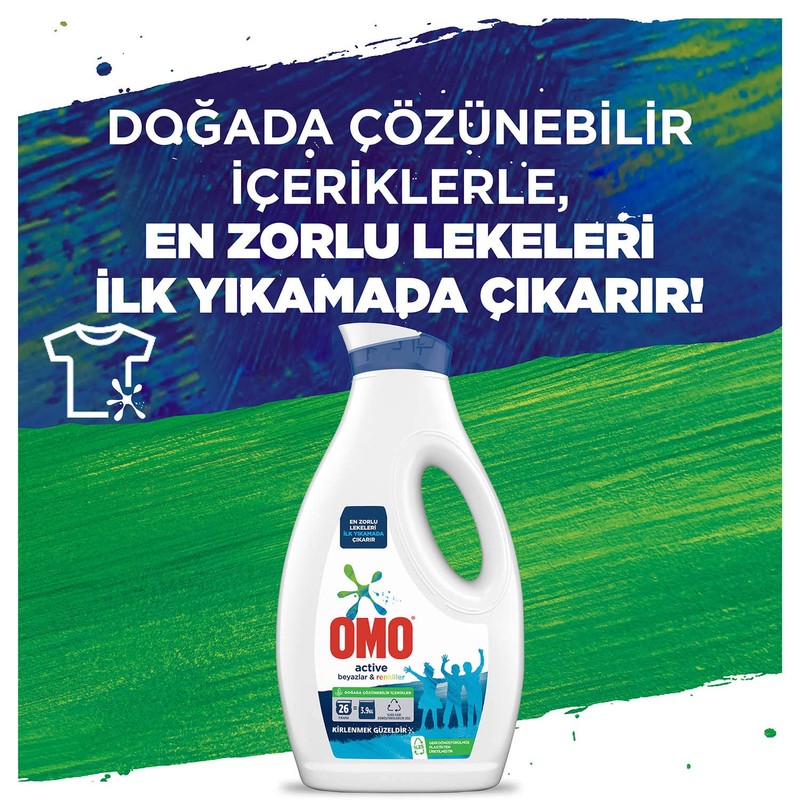Omo Liquid Active Cold Power Laundry Detergent for Whites and