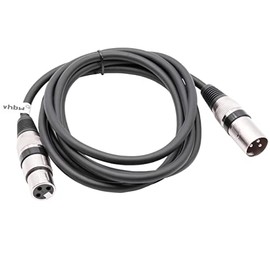 vhbw DMX Cable XLR Male to XLR Female Compatible with Lighting, Headlights, Stage Light - 3 Pin, PVC Cable Sheath, Black, 2 m