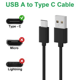 Toxaoii USB Type C Charging Cable Cord Compatible with Nebo Omni 2K 2000, Slyde King 2K 500, 12K, Luxtreme, ThruNite T2 TT20 TC20 V2 Catapult V6, X7R Rechargeable Flashlight (5FT)