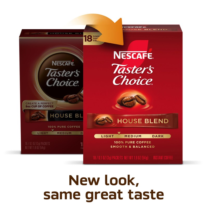 NESCAFÉ Taster's Choice, Instant Coffee Packets, Light Medium Roast Coffee,