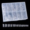 Beuniar Acrylic Clear Nail Tips 500Pcs Short French Artificial Square