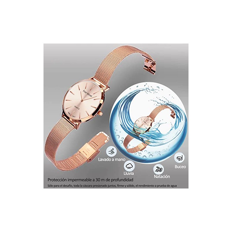 Reloj para Mujer, Dama, Pulseras Cuarzo con Correa de Malla