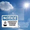 Emergency Eyewash Station With Symbol OSHA Notice Vinyl Decal Label
