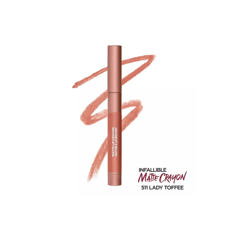 L'Oreal Paris Matte Lip Crayon Lipstick, 511 Lady Toffee -