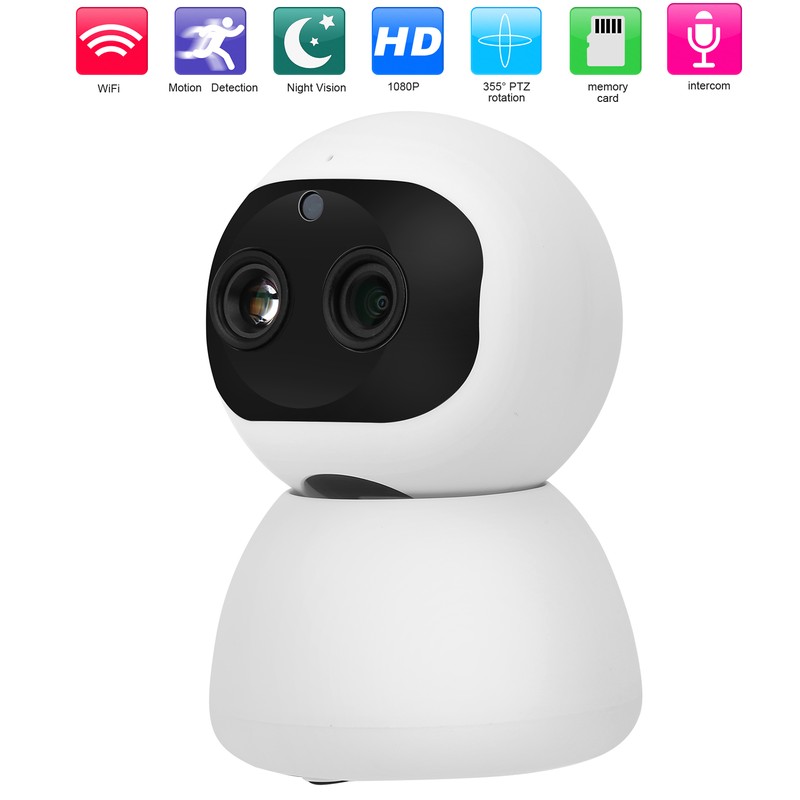 1080P Wifi PTZ Camera Dual Lens Motion Detection 2‑Way Audio