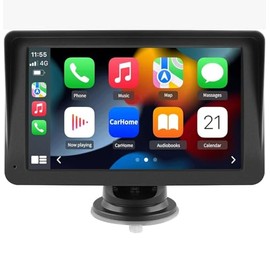 Portable Car Stereo Wireless Apple CarPlay Android Auto, 7 Inch Touchscreen Car Radio Multimedia Player Support Bluetooth Hand Free Calling Online GPS FM Audio Mirror Link