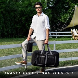 Felipe Varela Duffle Bag with Shoes Compartment and Adjustable Strap,Foldable Travel Duffel Bags for Men Women,Waterproof Duffel Bags