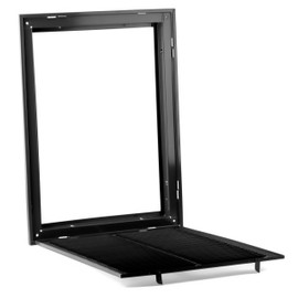 HVAC Premium 14" X 30" Steel Return Air Filter Grille for 1" Filter - Removable Face/Door - HVAC Duct Cover - Flat Stamped Face - Black [Outer Dimensions: 16 5/8" X 32 5/8"]
