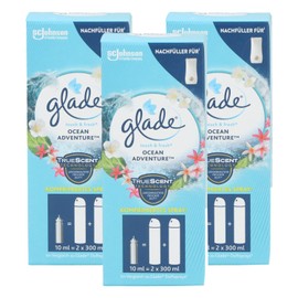 3 x Glade Touch & Fresh Lufterfrischer Nachfüller Ocean Adventure je 10ml Frisch