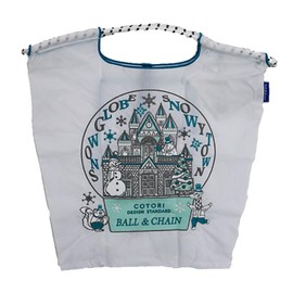Ball & Chain 321008 C.Snow Globe M Size COTORI Collaboration Work Eco Bag Tote Bag Embroidery, white