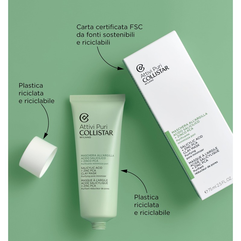 COLLISTAR ATTIVI PURI SALICYLIC ACID + ZINC CLAY MASK MASKA