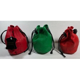 Paul W. Lot of 3 Quality Soft Leather Draw Wrist Pouch/spring locks Coin Purse Tan NEW