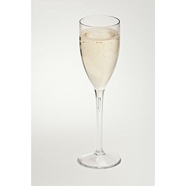 AIOS Set of 6 Champagne Flutes in Unbreakable Polycarbonate Plastic. Ideal for General use or Toasting at Weddings and chistenings.