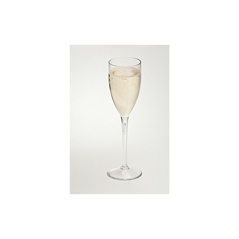 AIOS Set of 6 Champagne Flutes in Unbreakable Polycarbonate Plastic.