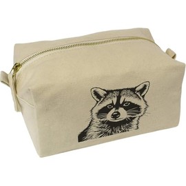 'Raccoon Front View' Canvas Wash Bag/Makeup Case (CS00041799)