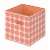 InterDesign Dot Fabric Storage Cube Bin, Medium Basket Container with