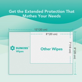 SUNKISS Trustplus Wet Wipes for Adult, Extra Thick 20 x 30 cm Body Cleaning Wipes with Aloe for Elderly Incontinence & Cleansing, 50 Count