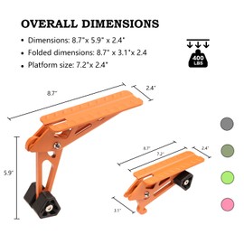 COWVIE Foldable Car Door Step Stand Pedal - Access to Vehicle's Top Roof Both Feet Stand Pedal Ladder for Most SUV Truck Jeep Orange