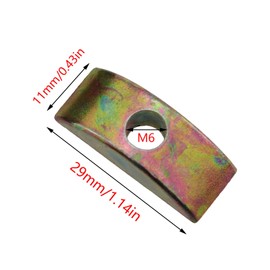 Guifeng 14PCS Alloy Half Moon Nut Spacer M6 29x11mm Half Moon Nut Connector Furniture Desk Connector Hardware for Table Liner Closet Cabinet Bed Washer