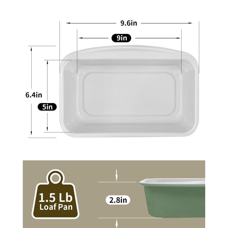 Ymiton Non-Stick Bread Loaf Pan, 9x5 Inch, Ceramic Coating, Aluminized