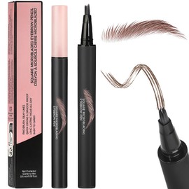 Eyebrow Pencil, Brown Eye Brow Pen with Angled Brush- Waterproof, Lasts All Day - Easy to Color for Realistic Hair-Like Brows - Wild Natural Brown Eyebrow Pencil - MOCHA