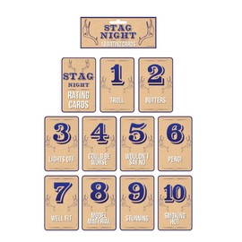 10 x Stag Night Groom To Be Female Rating Cards - Novelty Fun Game