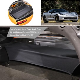 Cargo Cover for Chevy Corvette C7 Accessories, Trunk Security Lower Cargo Shade Cover 8.26'x4.72'x2.75' Luggage Security Cover with Hooks, Waterproof Oxford Fabric, Fits 2014-2019
