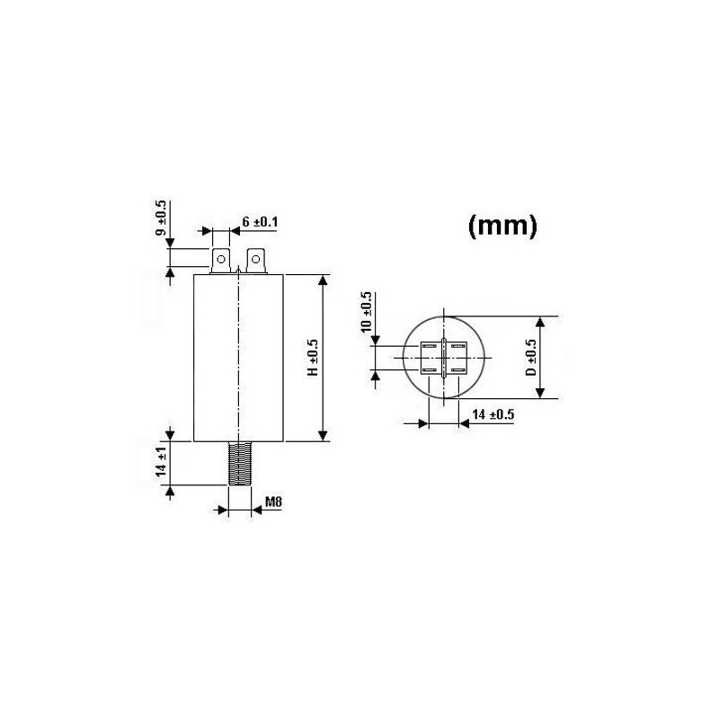 VS-ELECTRONIC - 146060 MKP Starting Capacitor, 30µF, 450V SUE30U