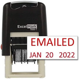 ExcelMark Emailed Date Stamp - Compact Size (Red Ink)