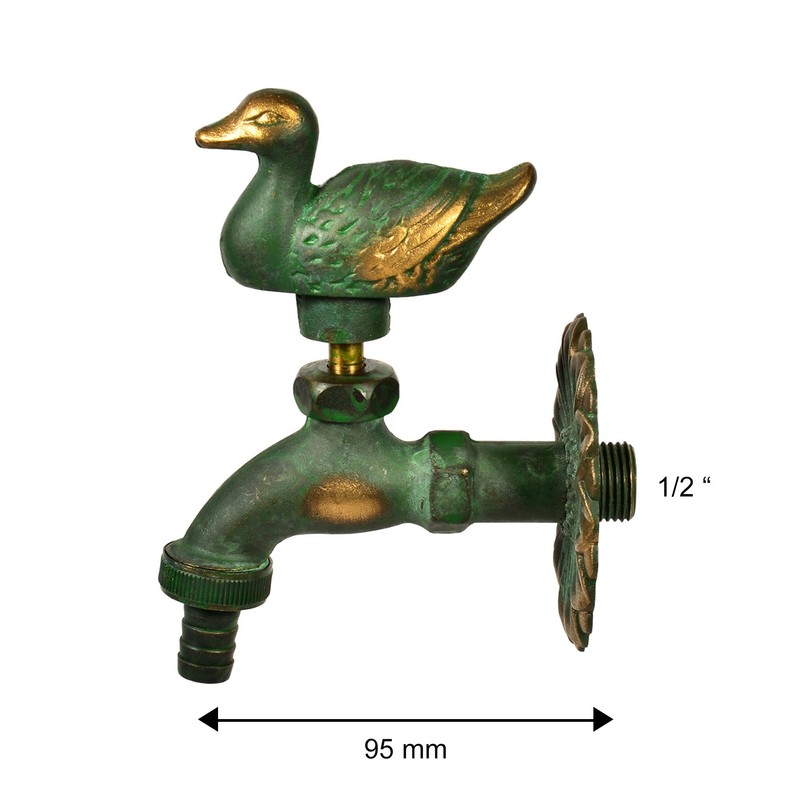 VARIOSAN Nostalgia Outlet Valve "Duck" 11213, 1/2 Inch, Patinated Brass,