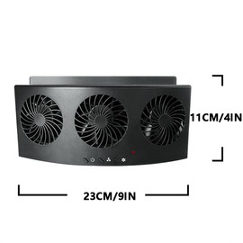 Riloer Solar Power Car Fan, Portable Auto Cooling Cooler Mini Car Summer Air Fan, Universal Car Exhaust Fan With Three Air Outlet, White/Black